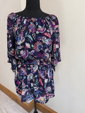 Rag Therapy Navy Boho Floral Romper size M
